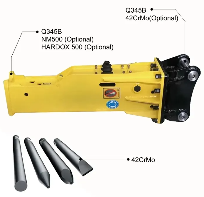 LXSH1650 Silence Type Hydraulic Concrete Breaker Rock Hammer